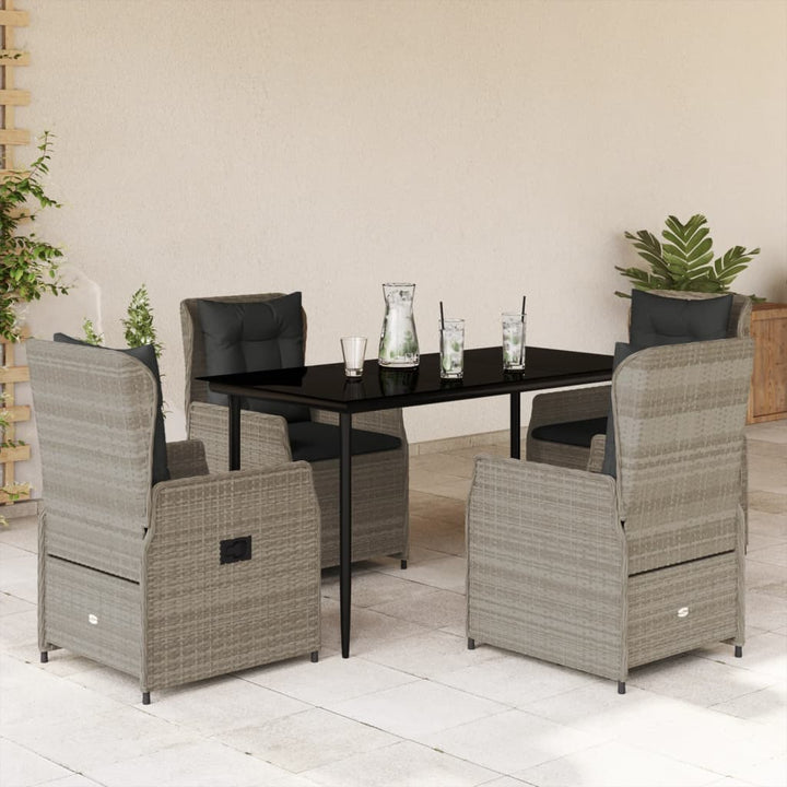 Matgrupp För Trädgården Med Dynor 5 Delar Beige Konstrotting
