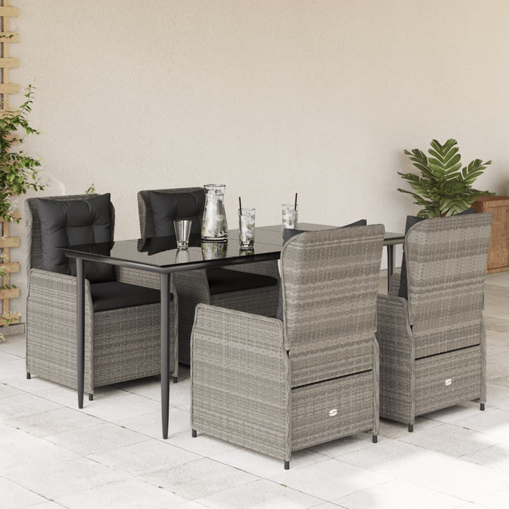 Matgrupp För Trädgården Med Dynor 5 Delar Beige Konstrotting