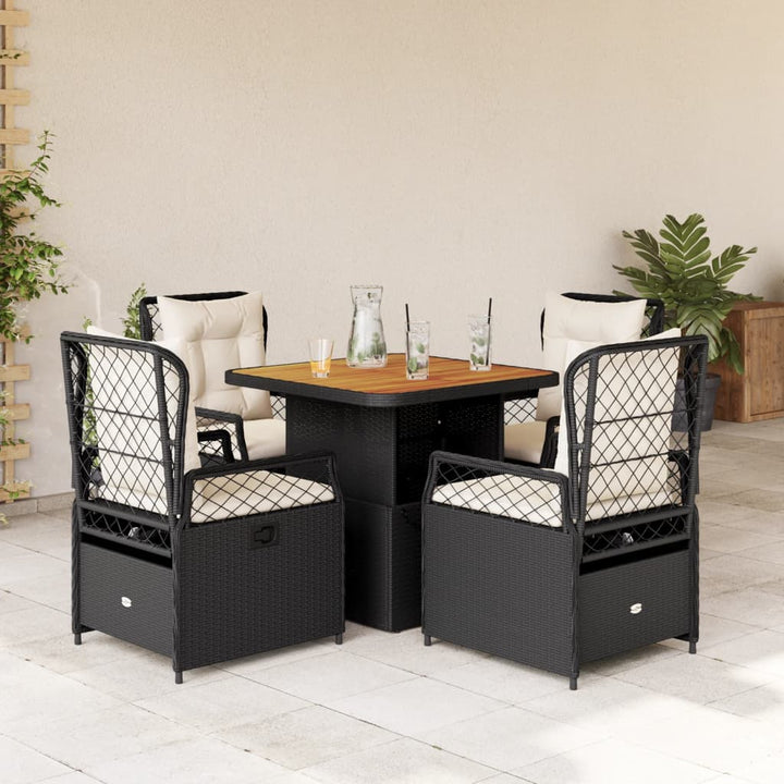 Matgrupp För Trädgården Med Dynor 5 Delar Beige Konstrotting