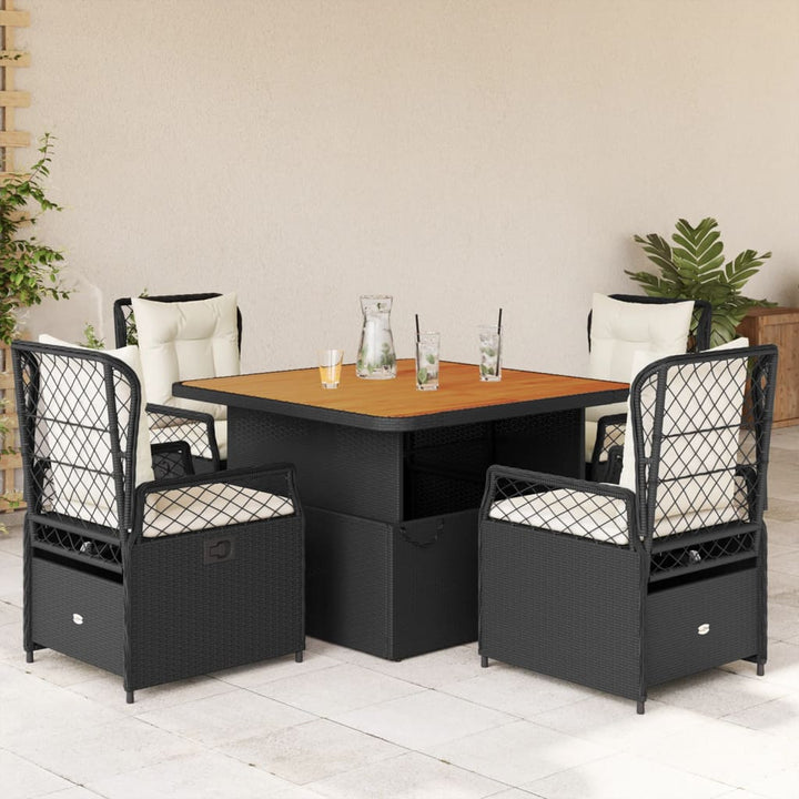 Matgrupp För Trädgården Med Dynor 5 Delar Beige Konstrotting