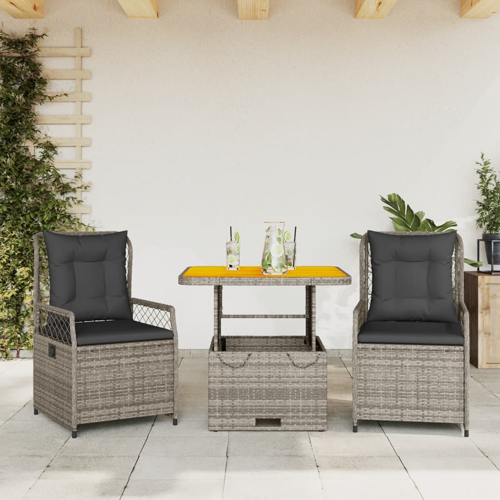 Matgrupp För Trädgården Med Dynor 5 Delar Beige Konstrotting