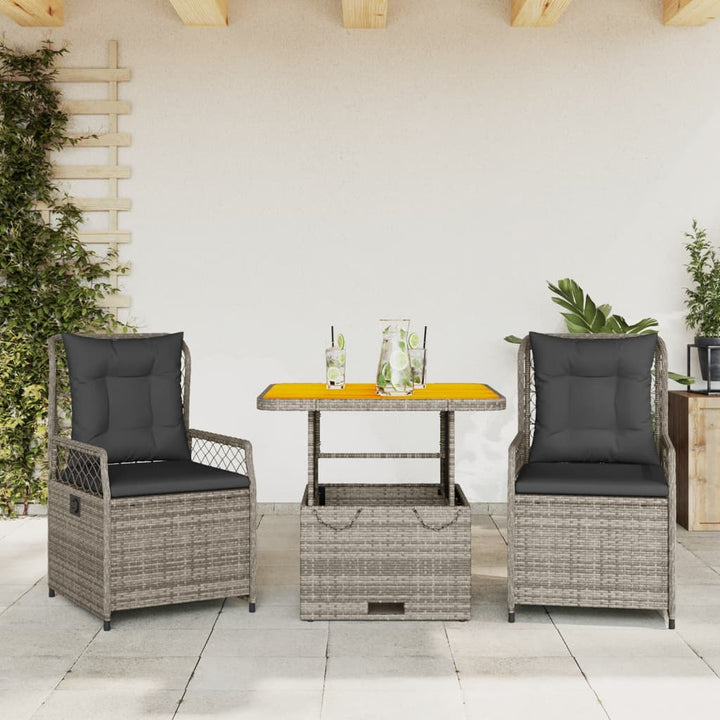 Matgrupp För Trädgården Med Dynor 5 Delar Beige Konstrotting