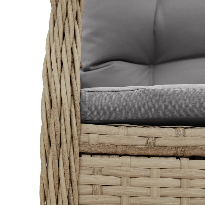 Matgrupp För Trädgården Med Dynor 5 Delar Beige Konstrotting