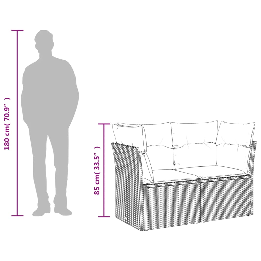 Loungegrupp För Trädgården M Dynor 9 Delar Konstrotting