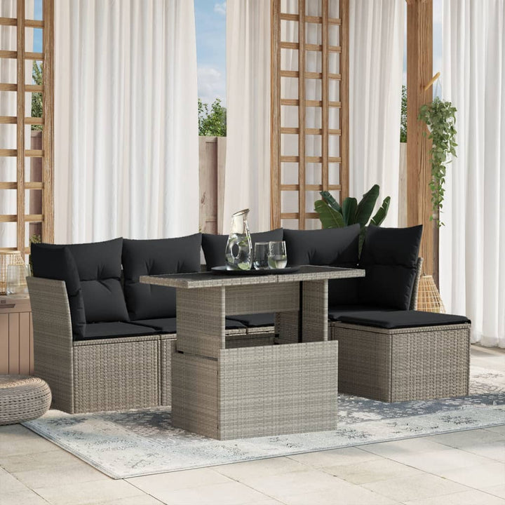 Loungegrupp Med Dynor 6 Delar Konstrotting