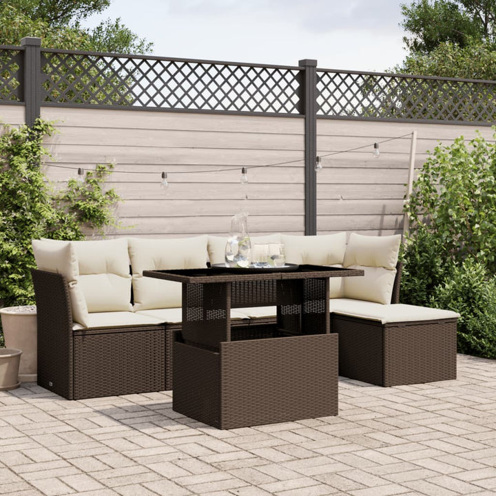 Loungegrupp Med Dynor 6 Delar Svart Konstrotting