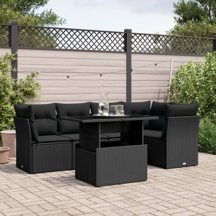 Soffgrupp För Trädgården Med Dynor 6 Delar Beige Konstrotting