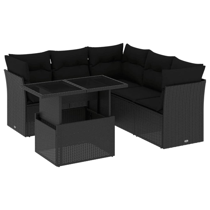 Loungegrupp För Trädgården Med Dynor 6 Delar Konstrotting