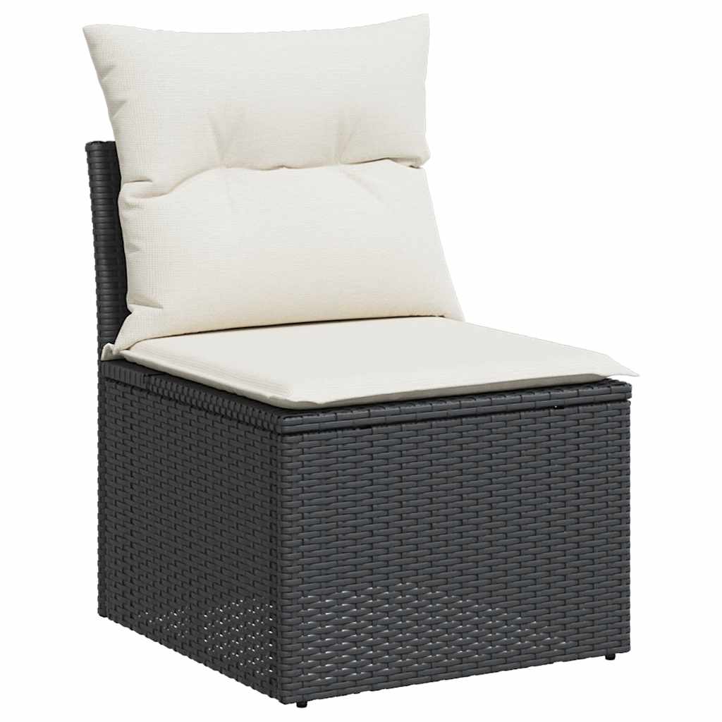 Loungegrupp 10 Delar Med Svarta Dynor Konstrotting