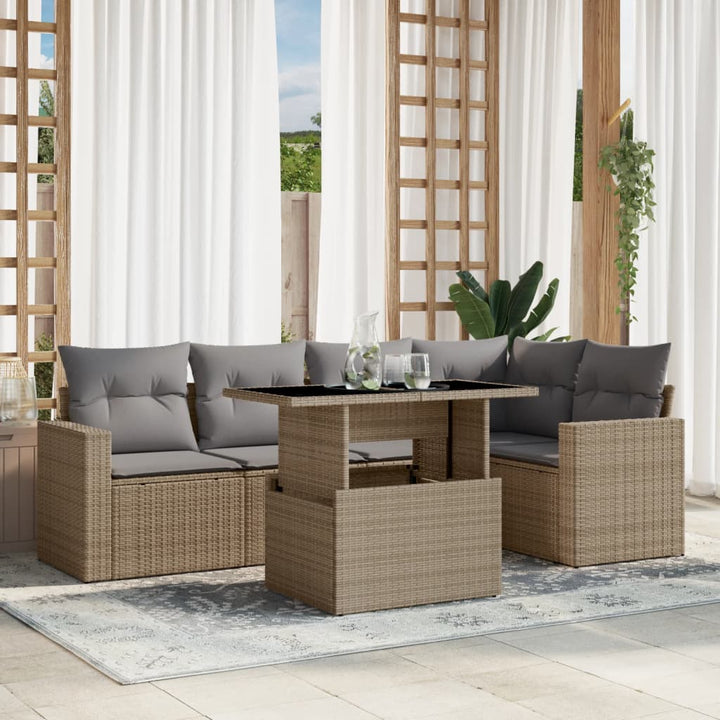 Loungegrupp Med Dynor 6 Delar Konstrotting