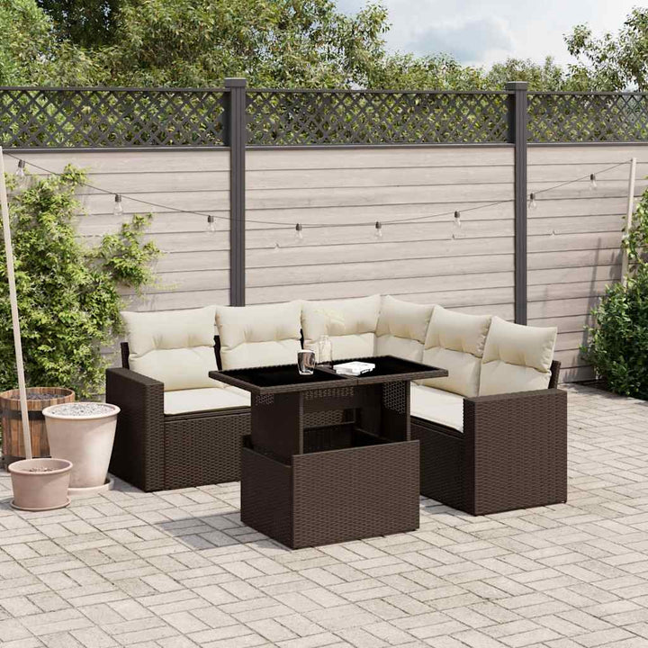 Loungegrupp Med Dynor 6 Delar Svart Konstrotting