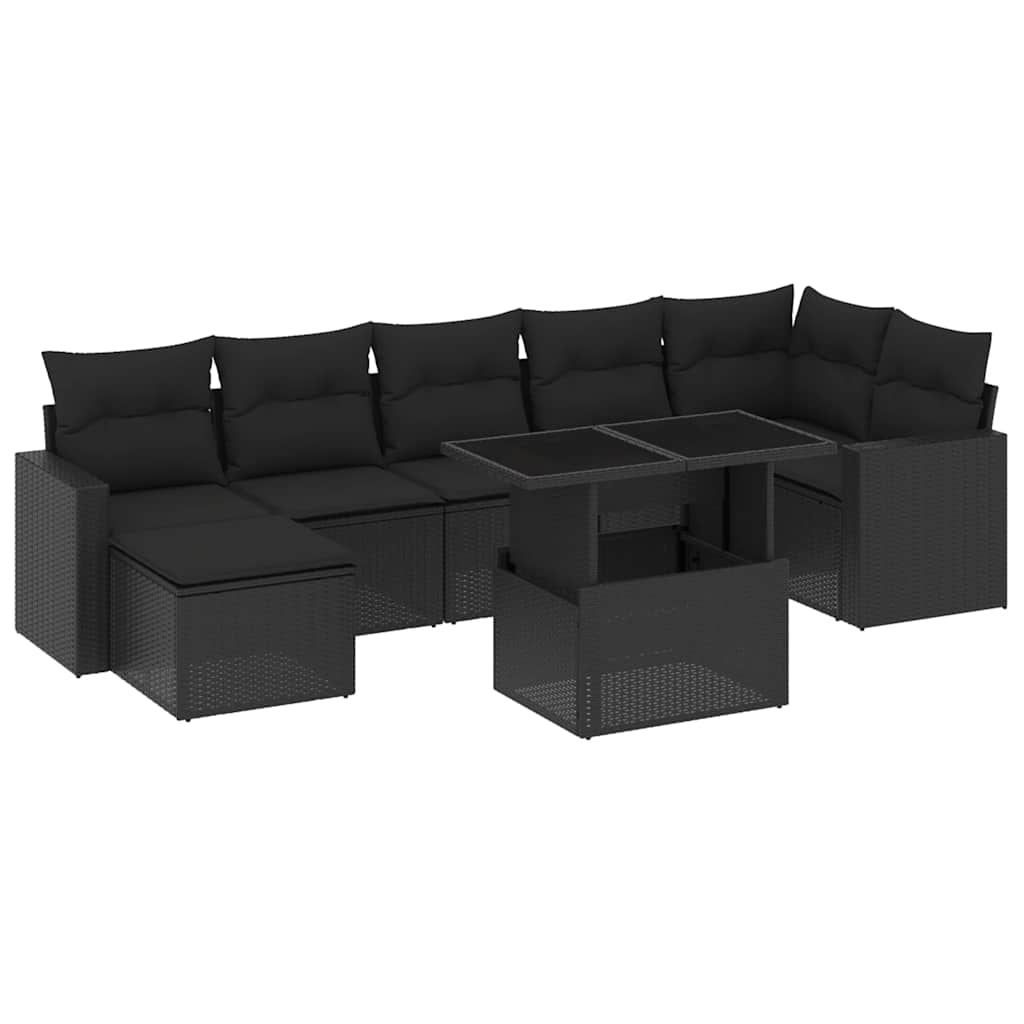 Loungegrupp För Trädgården Med Dynor 8 Delar Konstrotting