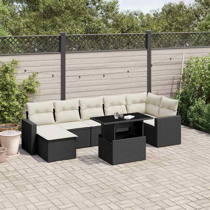 Loungegrupp För Trädgården Med Dynor 8 Delar Konstrotting