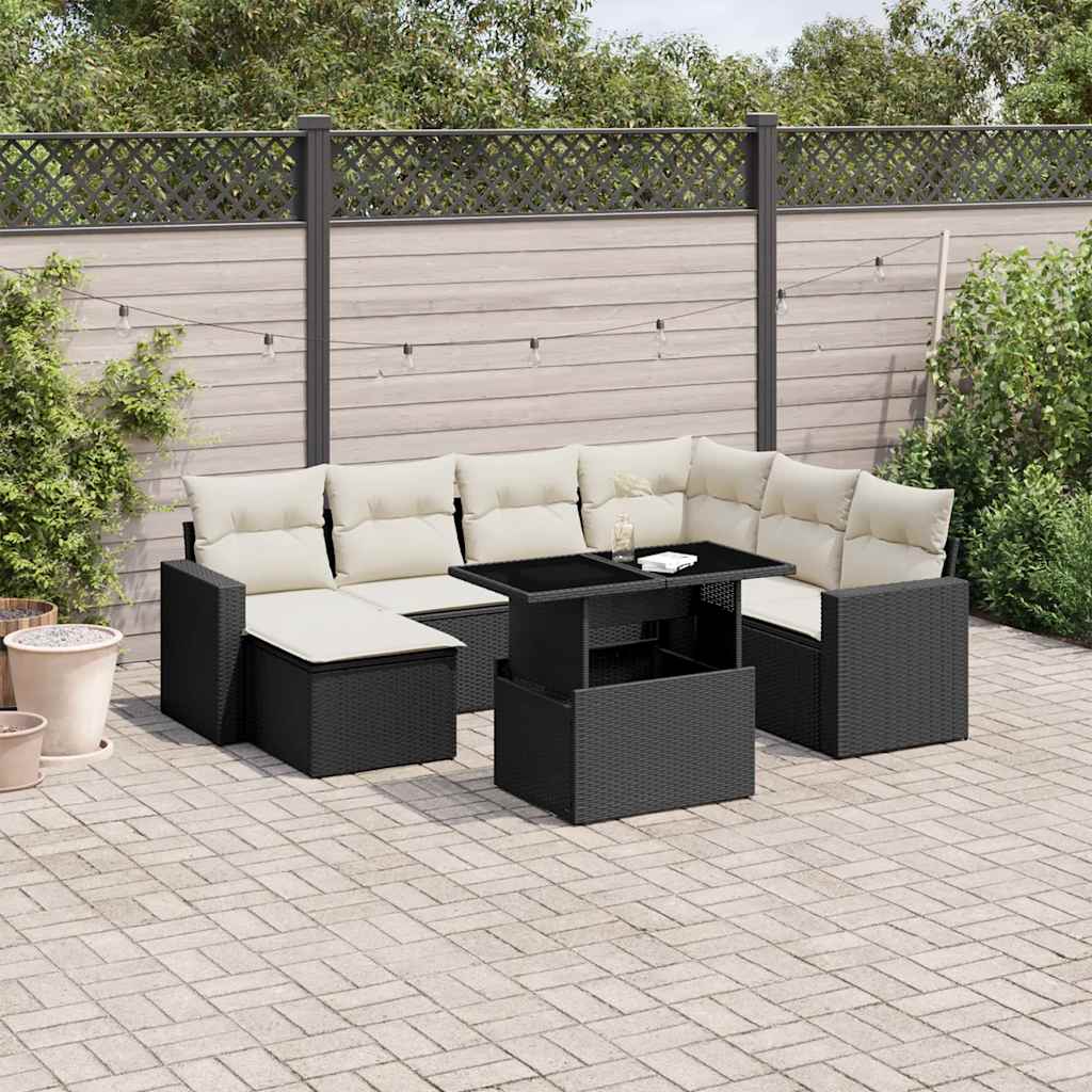 Loungegrupp För Trädgården Med Dynor 8 Delar Konstrotting