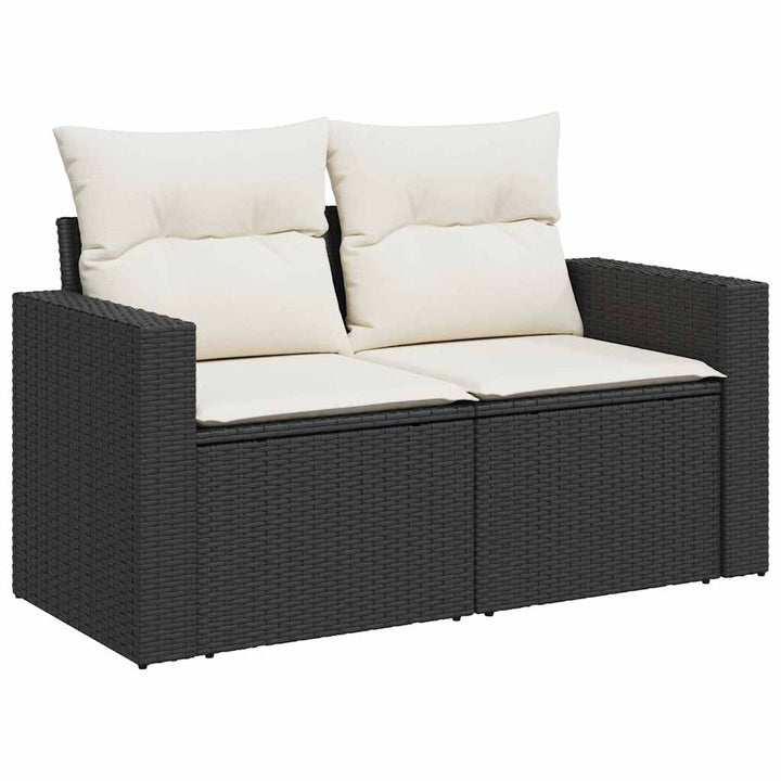 Loungegrupp 10 Delar Med Svarta Dynor Konstrotting