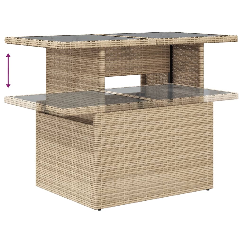 Matgrupp För Trädgården Med Dynor 7 Delar Beige Konstrotting