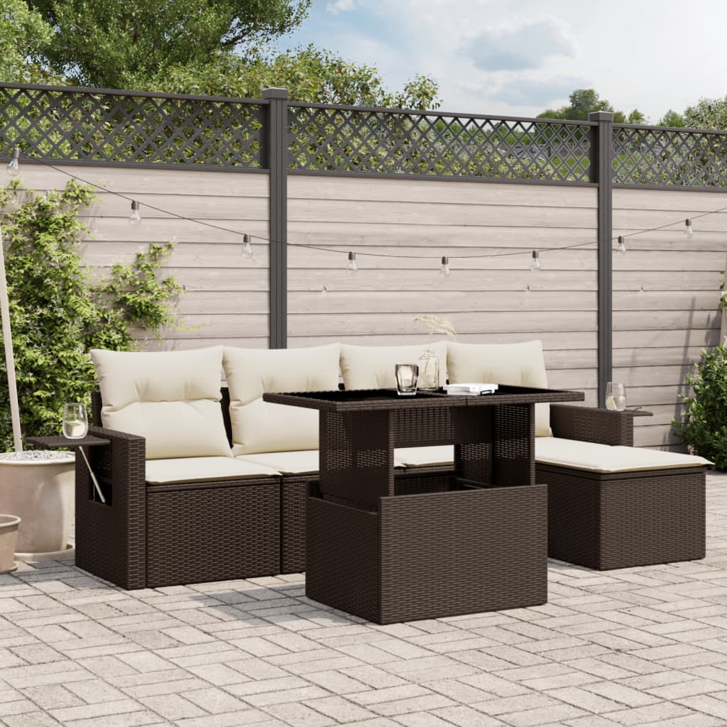 Loungegrupp Med Dynor 6 Delar Konstrotting