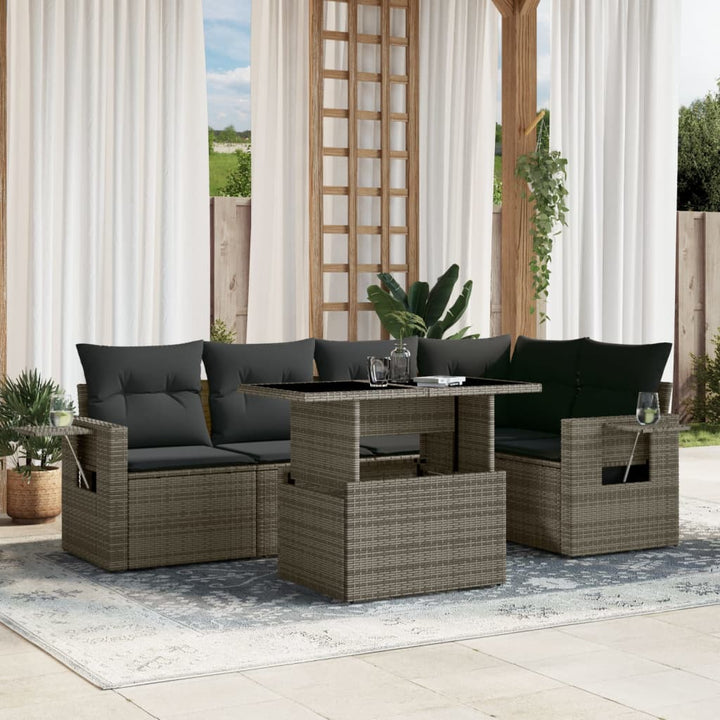 Loungegrupp Med Dynor 6 Delar Konstrotting