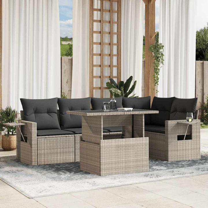 Loungegrupp Med Dynor 6 Delar Konstrotting