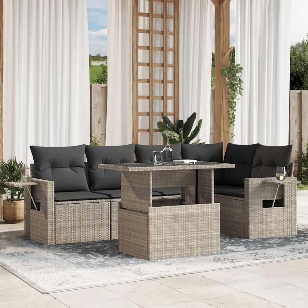 Loungegrupp Med Dynor 6 Delar Konstrotting
