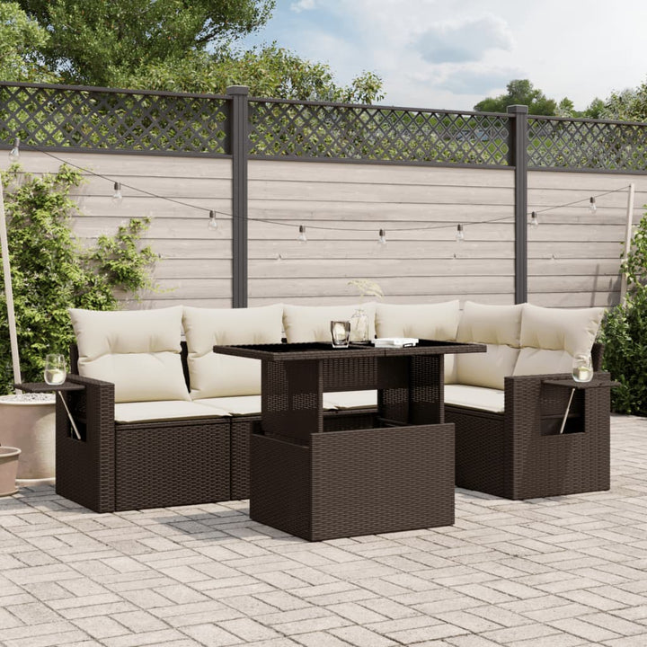 Loungegrupp Med Dynor 6 Delar Konstrotting