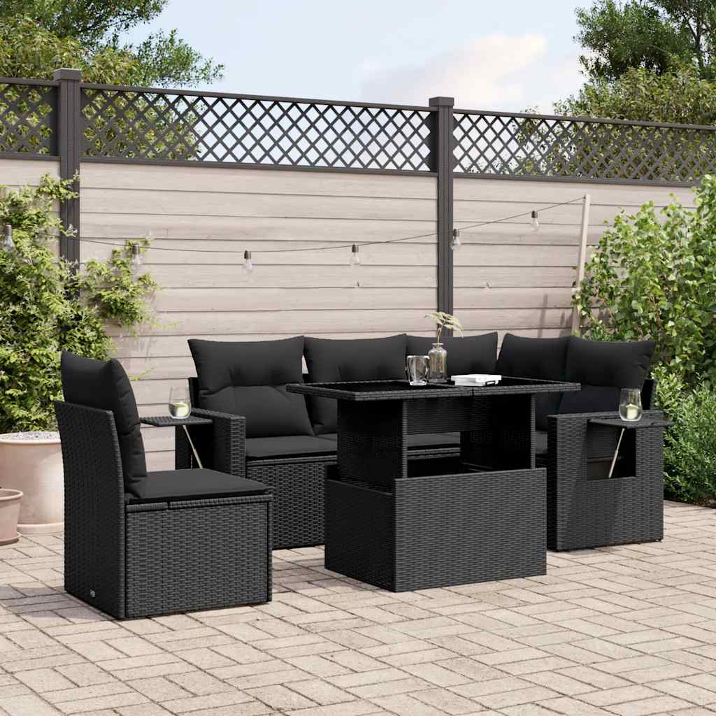 Loungegrupp Med Dynor 6 Delar Konstrotting