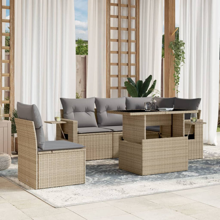 Loungegrupp Med Dynor 6 Delar Konstrotting