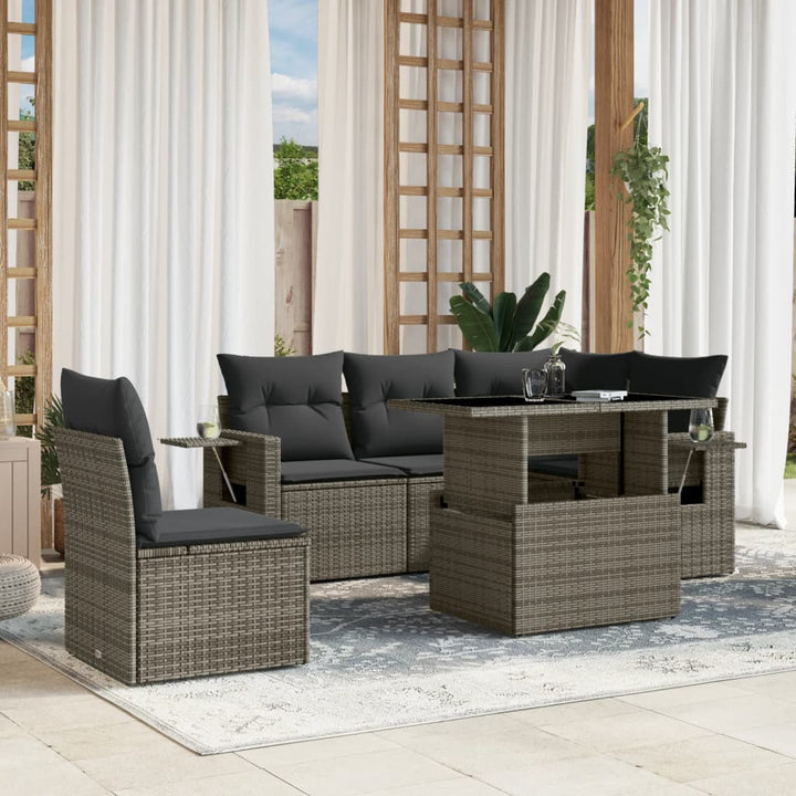 Loungegrupp Med Dynor 6 Delar Konstrotting