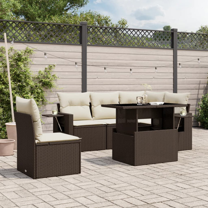 Loungegrupp Med Dynor 6 Delar Konstrotting