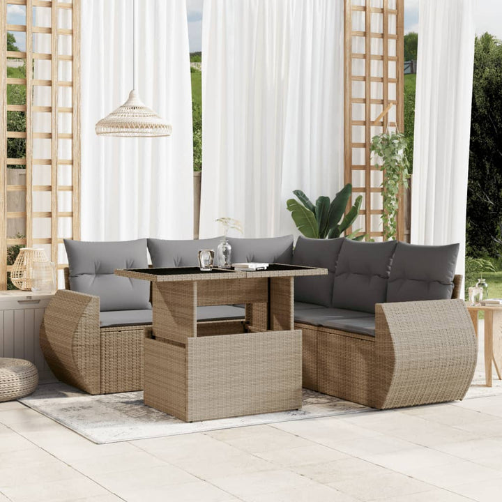 Loungegrupp Med Dynor 6 Delar Konstrotting