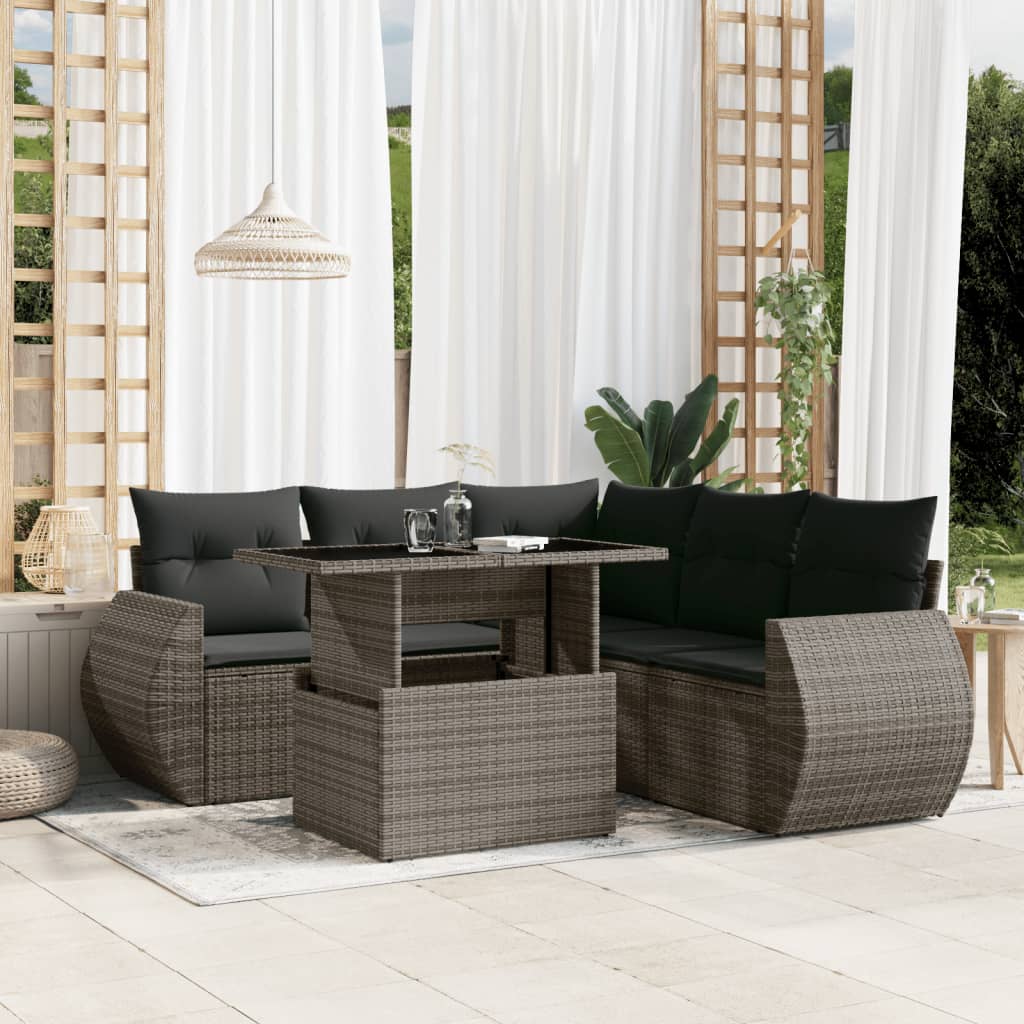 Loungegrupp Med Dynor 6 Delar Konstrotting