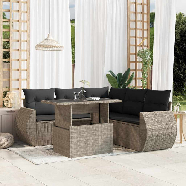 Loungegrupp Med Dynor 6 Delar Konstrotting