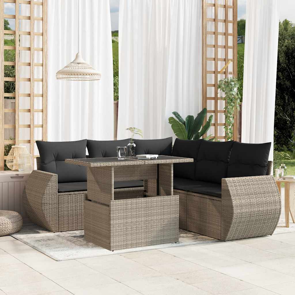 Loungegrupp Med Dynor 6 Delar Konstrotting