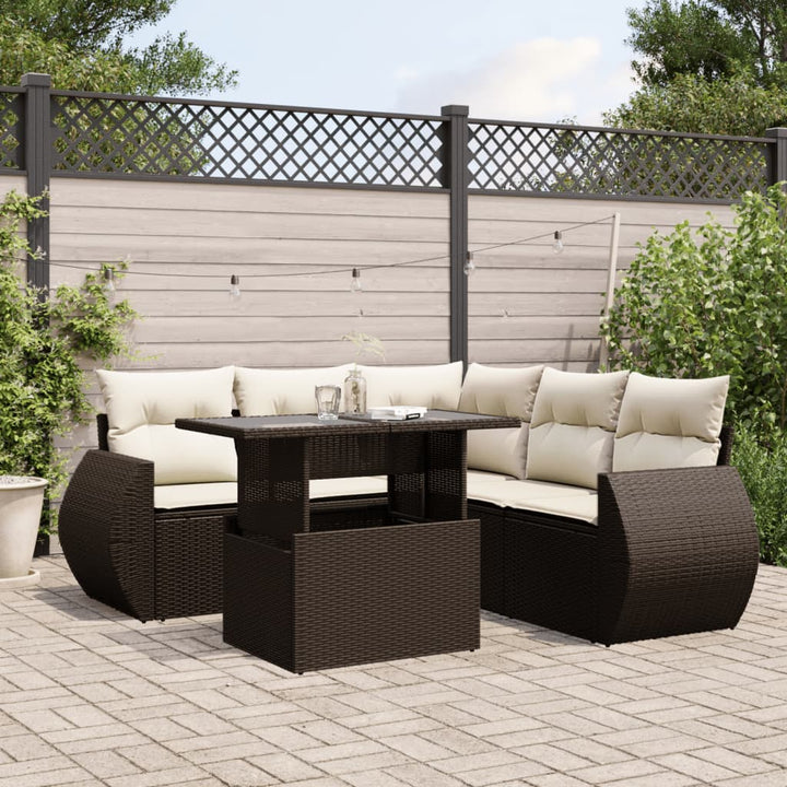 Loungegrupp Med Dynor 6 Delar Konstrotting