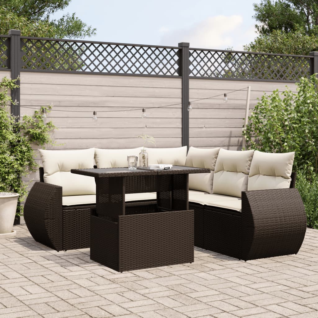 Loungegrupp Med Dynor 6 Delar Konstrotting