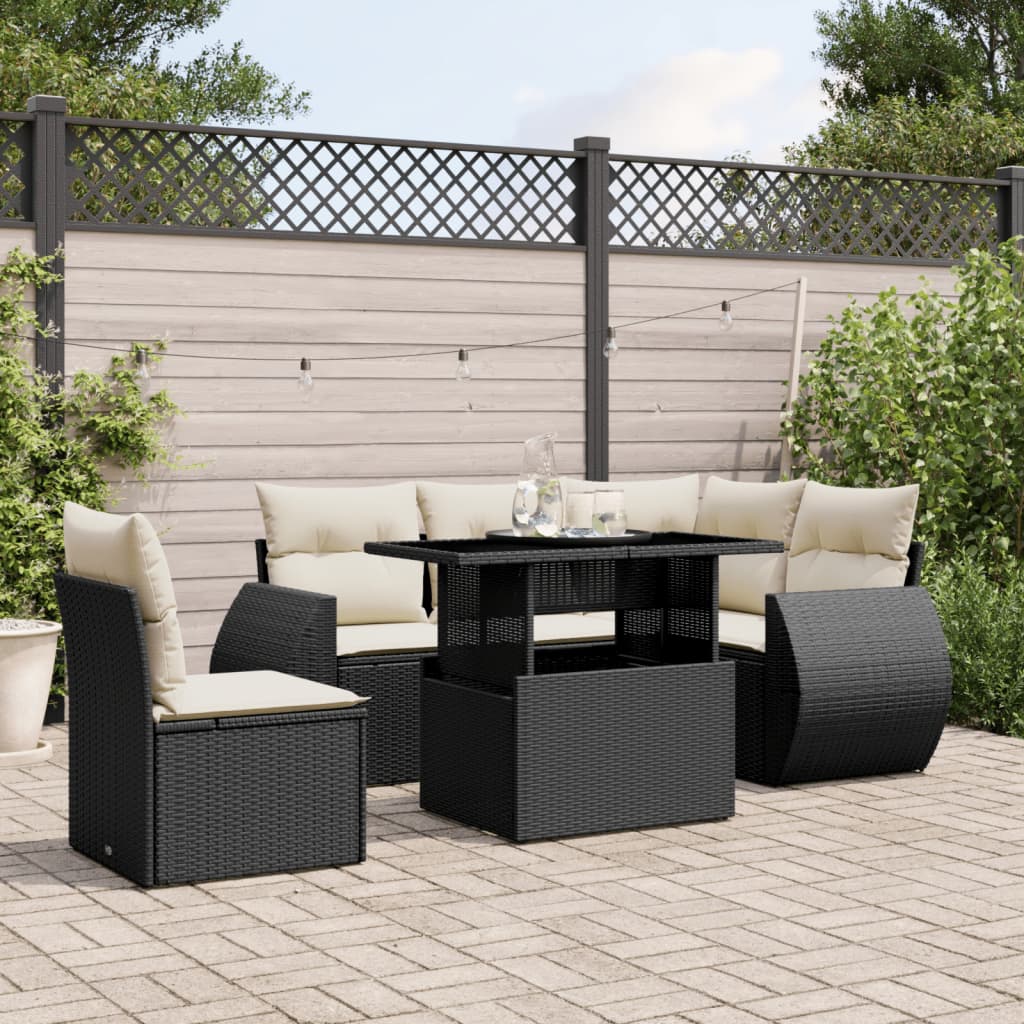 Loungegrupp Med Dynor 6 Delar Konstrotting