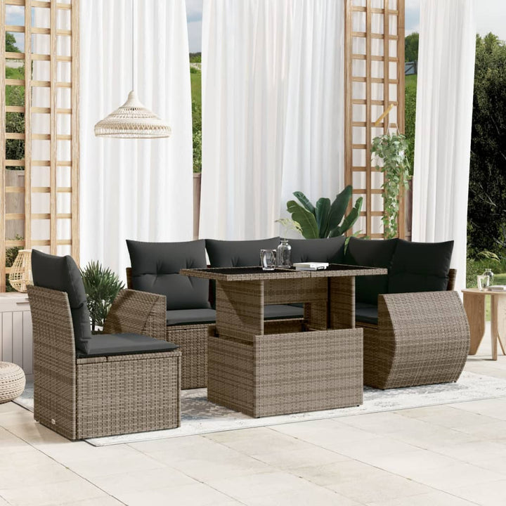 Loungegrupp Med Dynor 6 Delar Konstrotting