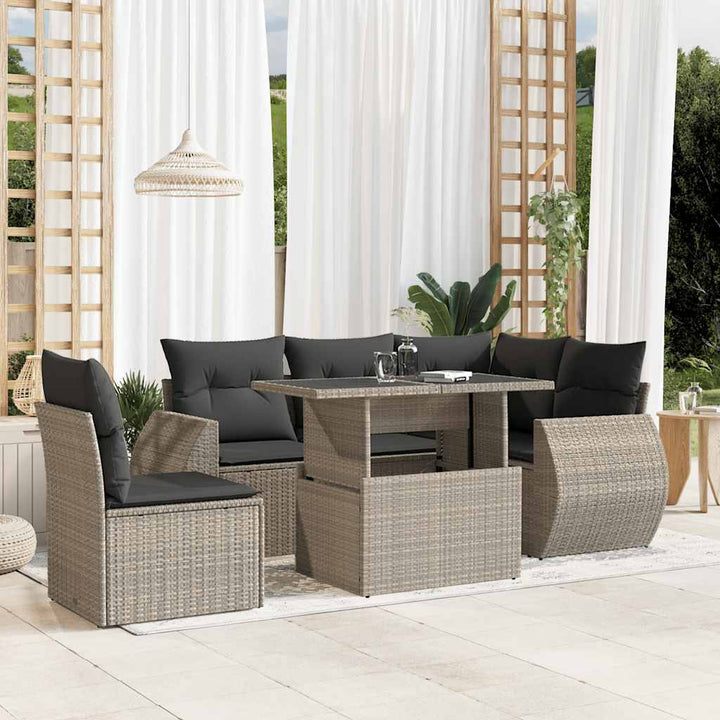 Loungegrupp Med Dynor 6 Delar Konstrotting