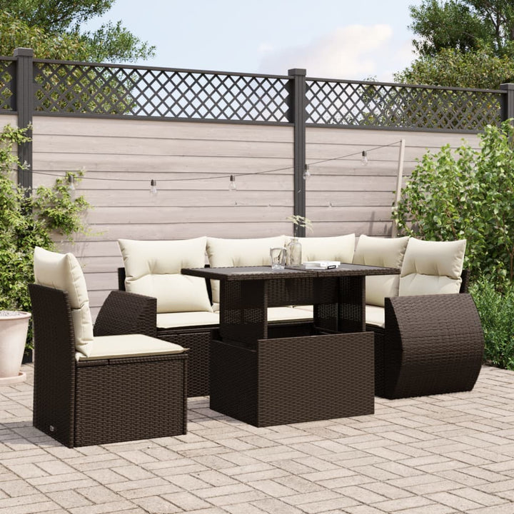 Loungegrupp Med Dynor 6 Delar Konstrotting