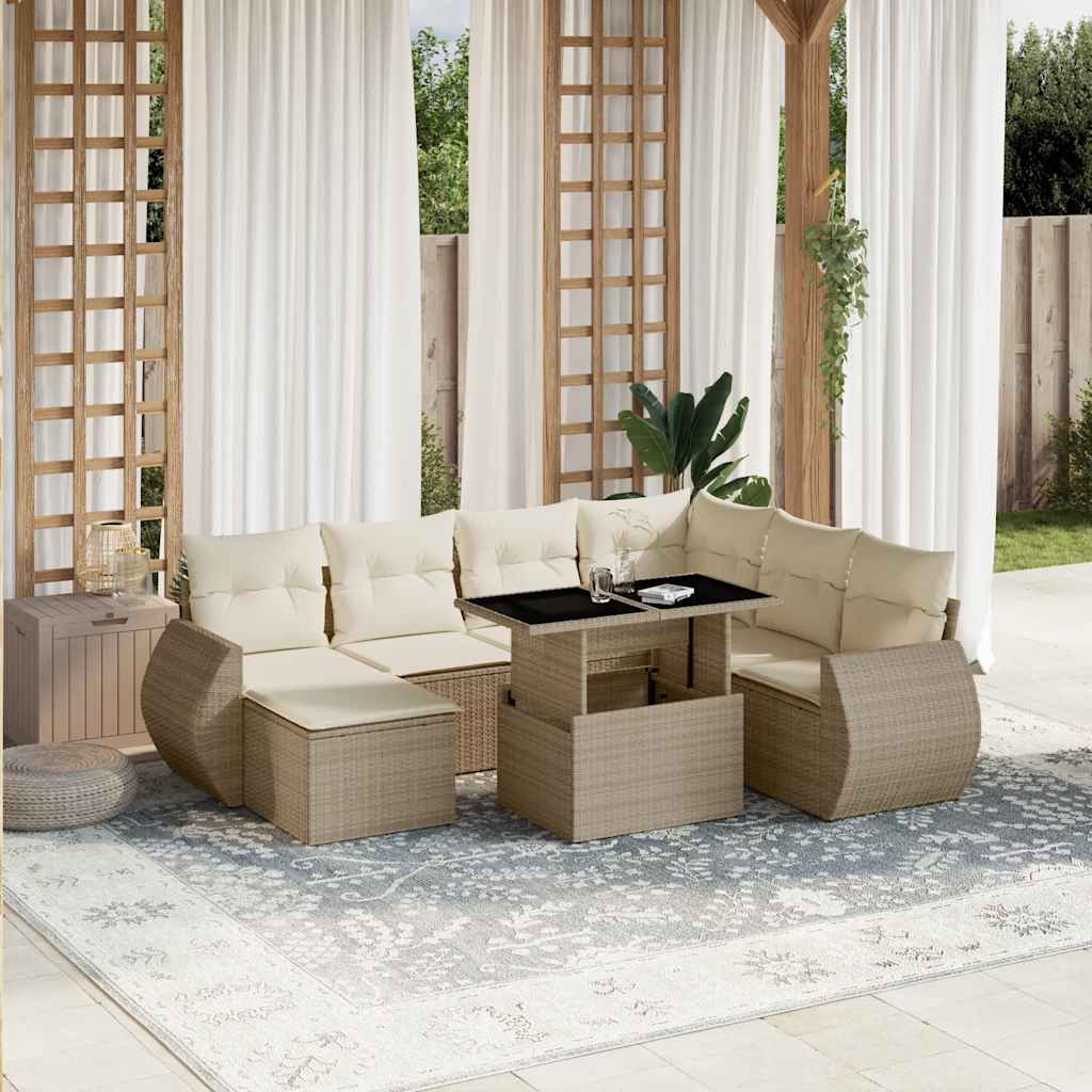 Loungegrupp För Trädgården Med Dynor 8 Delar Svart Konstrotting