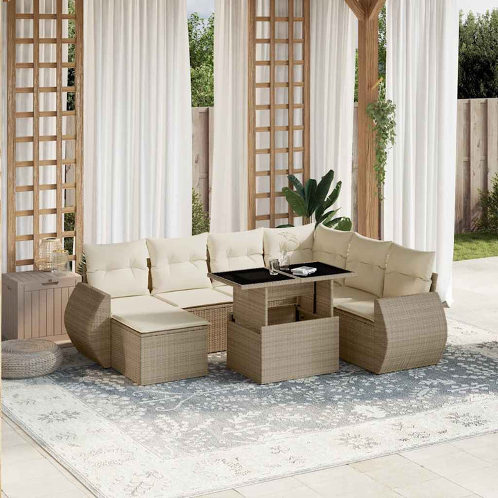 Loungegrupp För Trädgården Med Dynor 8 Delar Svart Konstrotting