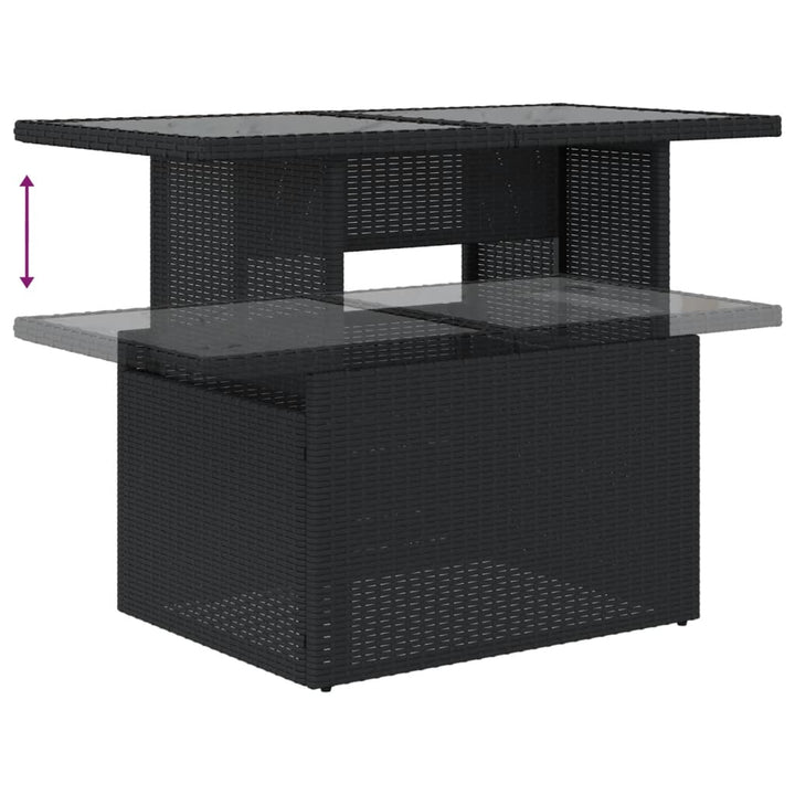 Loungegrupp 10 Delar Med Svarta Dynor Konstrotting