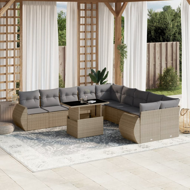 Loungegrupp För Trädgården M. Dynor 11 Delar Konstrotting