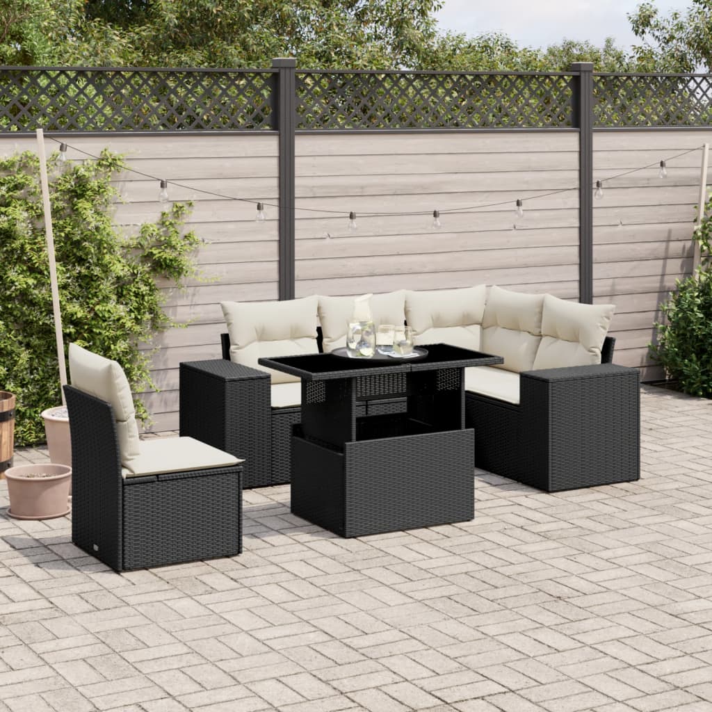 Loungegrupp Med Dynor 6 Delar Konstrotting