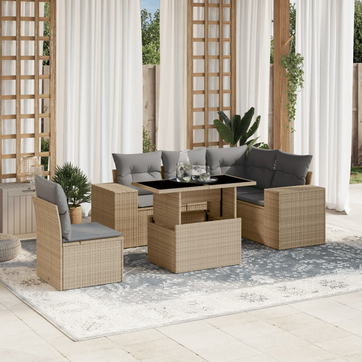 Loungegrupp Med Dynor 6 Delar Konstrotting