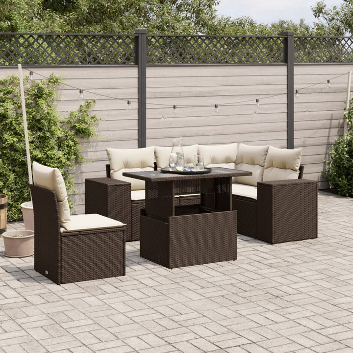 Loungegrupp Med Dynor 6 Delar Konstrotting