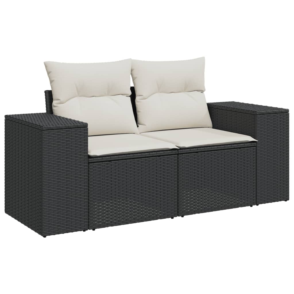 Loungegrupp 10 Delar Med Svarta Dynor Konstrotting
