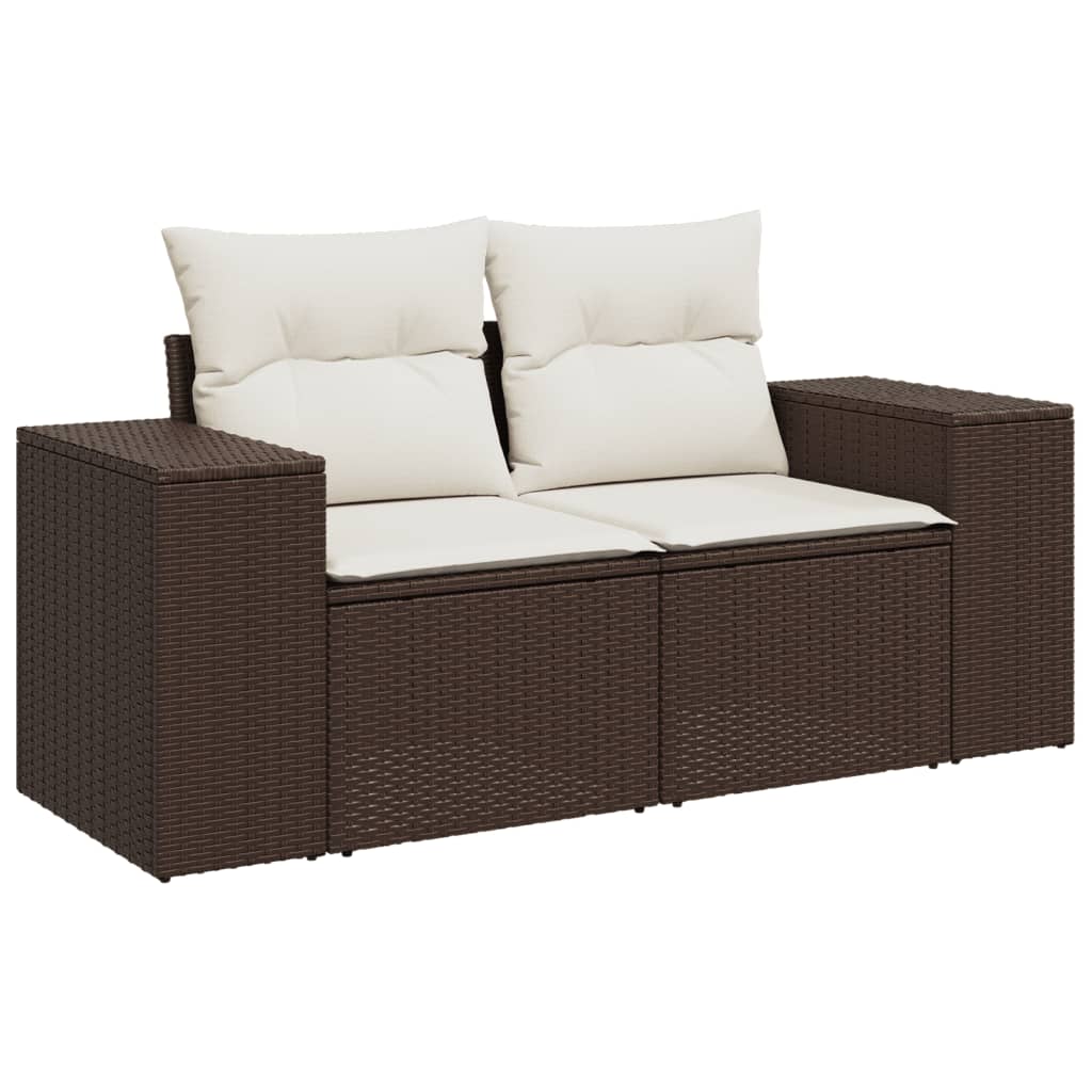 Loungegrupp 10 Delar Med Brun Dynor Konstrotting