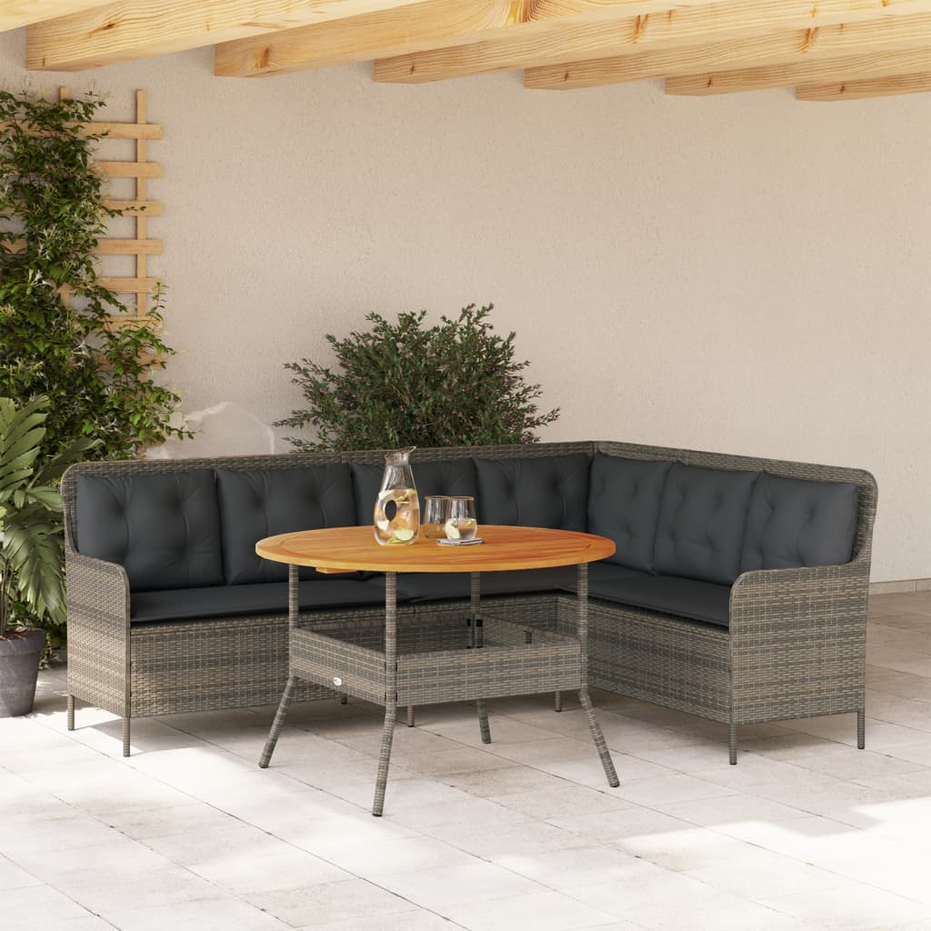 Soffgrupp För Trädgården Med Dynor 2 Delar Beige Konstrotting