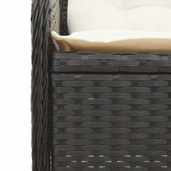 Loungegrupp För Trädgården Med Dynor 4 Delar Svart Konstrotting
